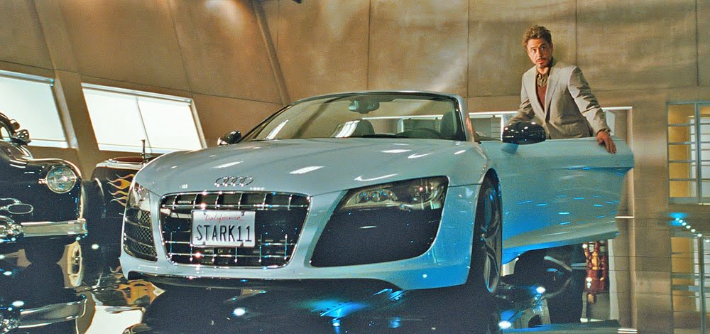 Iron Mans Tony Stark drives and Audi R8