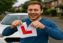 learner tearing up l plate