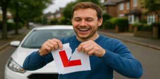 learner tearing up l plate