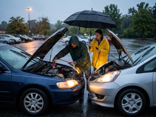 Can You Jump Start a Car in the Rain? (Safety Tips) — How to Do It Safely and Effectively jump start in a car park